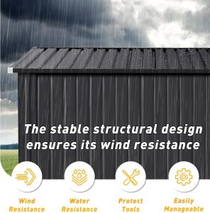 Outdoor Metal Storage Shed Wind Water Resistant