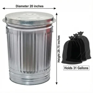 Gallon Galvanized Steel Trash Can Dimensions