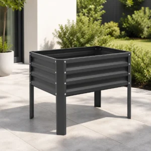 Outdoor Charcoal Elevated Raised Planter Bed Patio