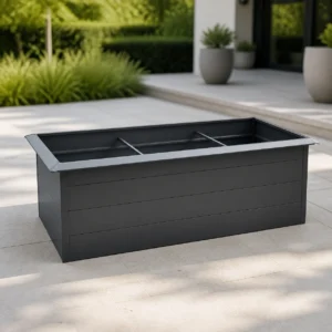 Outdoor Charcoal Metal Raised Planter Bed Patio
