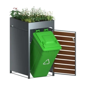 Metal Trash Bin Enclosure Wood Panel Options