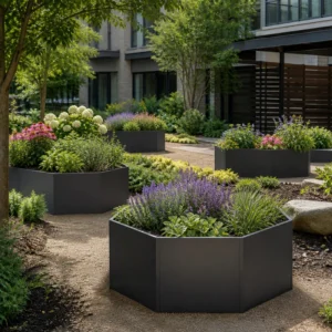 Hexagonal Galvanized Steel Raised Garden Bed gallery image