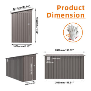 Lean to Metal Storage Shed Size Dimensions