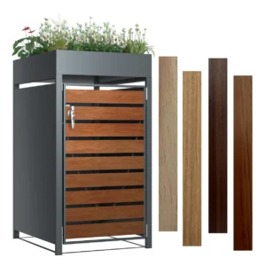 Outdoor Trash Bin Enclosure with Planter