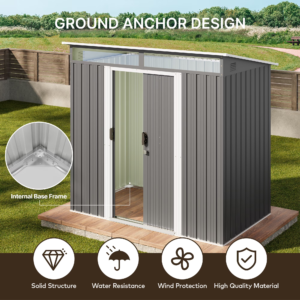 Outdoor Metal Storage Shed Ground Anchor Stable Structure