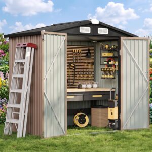 Large Metal Garden Storage Shed, Galvanized Steel gallery image
