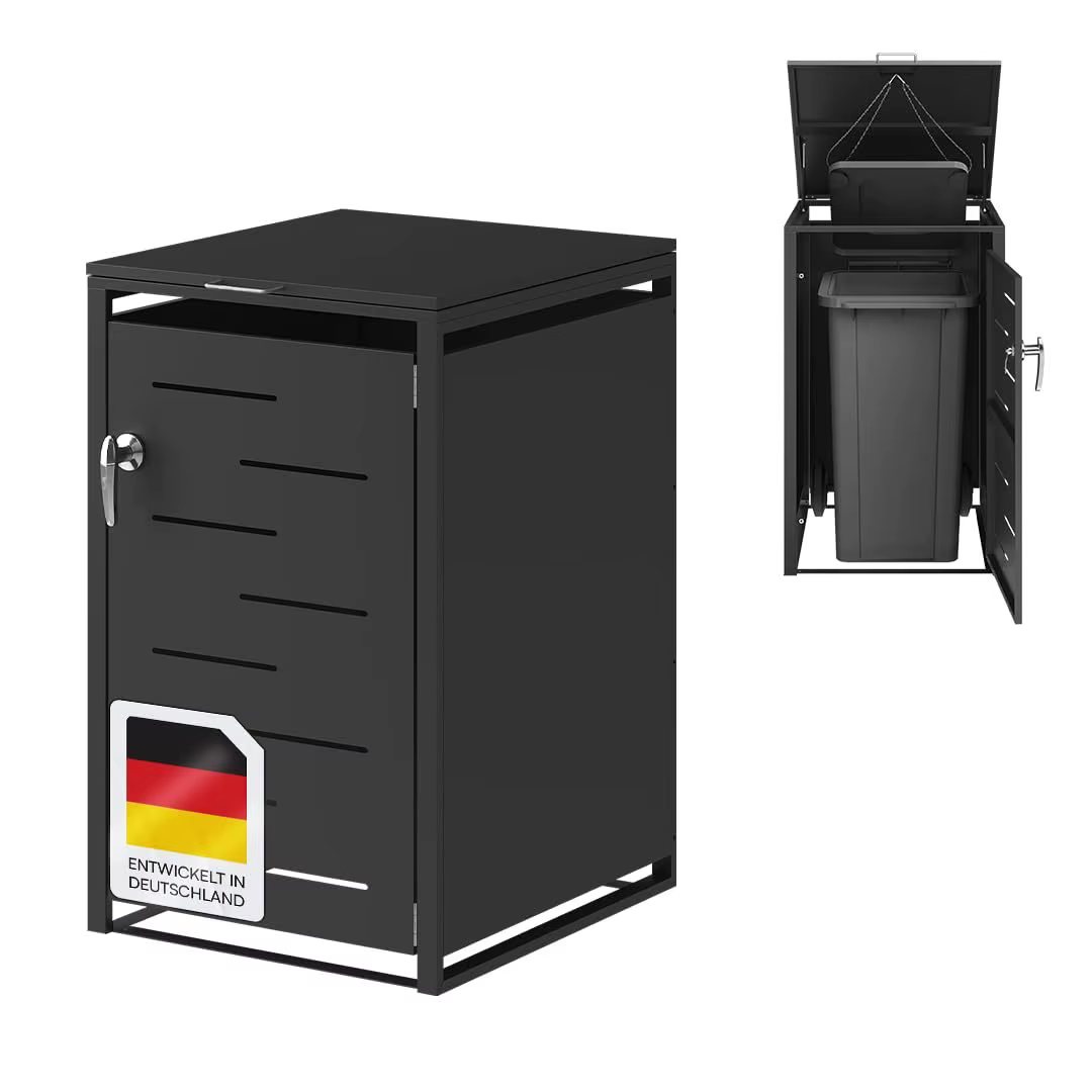 Outdoor Steel Trash Bin Enclosure Front View