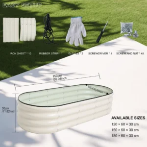 White Galvanized Steel Raised Garden Bed Available Sizes