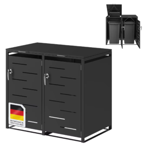 Outdoor Steel Trash Bin Enclosure Side View