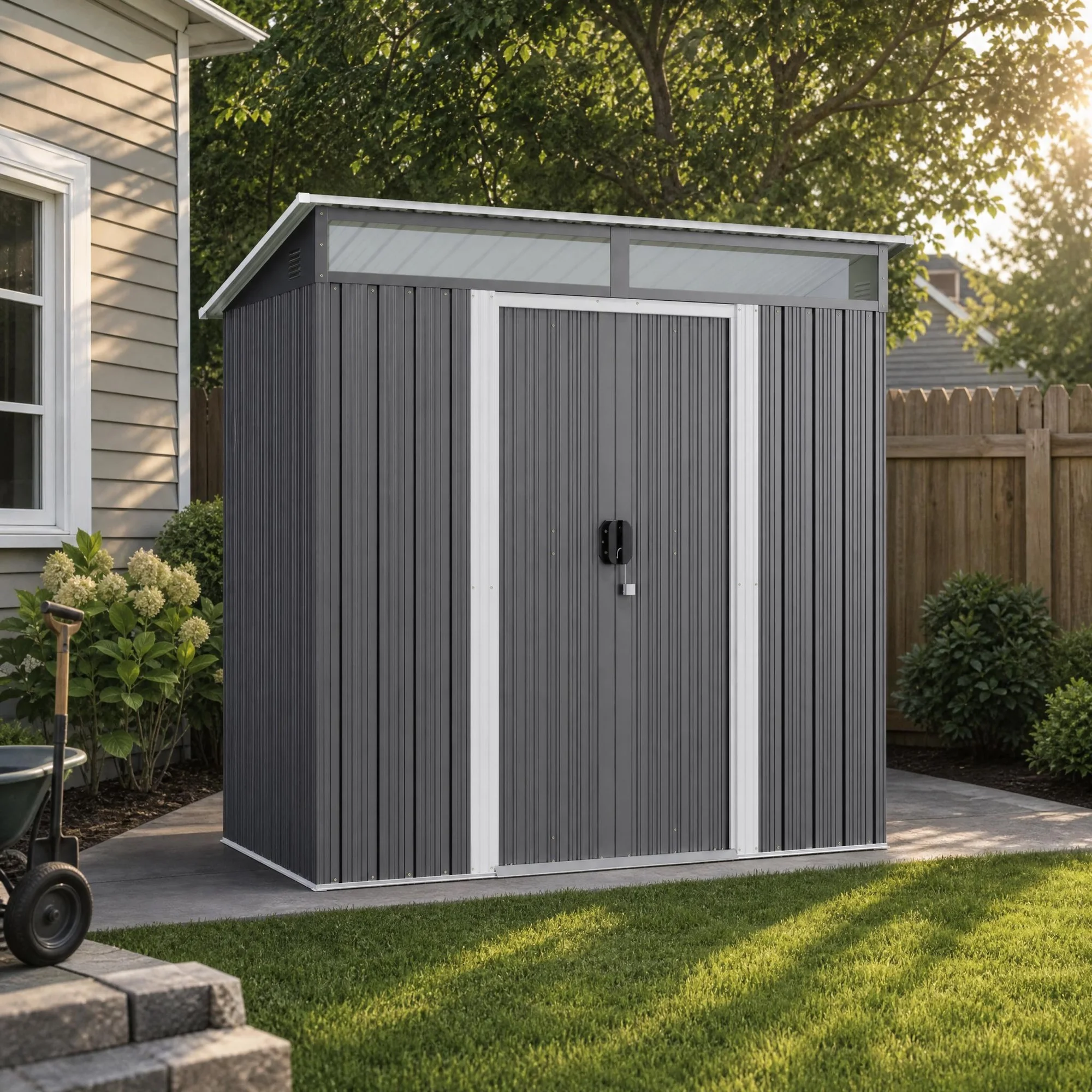 Galvanized Steel Garden Storage Shed Outdoor