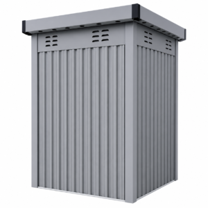 Gray Metal Outdoor Storage Shed Main Image