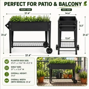 Patio Balcony Elevated Raised Garden Bed Size