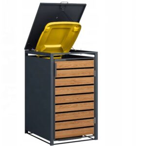 Metal Wheelie Bin Storage Enclosure with Lift-Up Lid