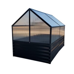 Metal Raised Garden Bed Greenhouse Back View