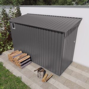 Outdoor Lean to Metal Storage Shed Side View