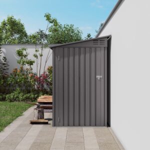 Galvanized Steel Lean to Storage Shed Front View