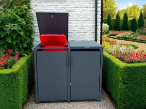 2-Compartment 240L Wheelie Bin Enclosure