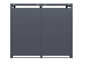 Double Trash Bin Storage Cabinet Back View
