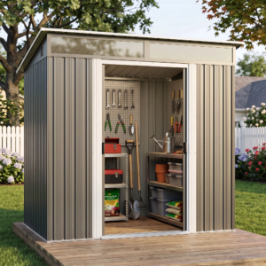 Outdoor Metal Storage Shed Tool Storage Interior