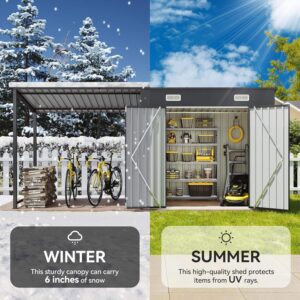Metal Storage Shed with Pergola Weather Resistant