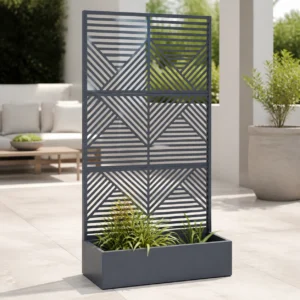Outdoor Charcoal Privacy Screen Planter Patio