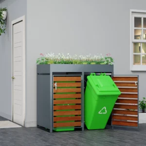 Single Trash Bin Enclosure with Planter