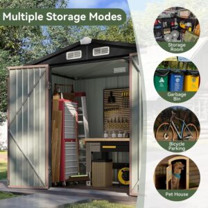 Large Metal Garden Storage Shed, Galvanized Steel gallery image