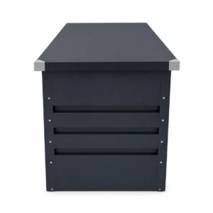 Lockable Galvanized Steel Outdoor Storage Box Front View
