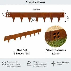 Corten Steel Landscape Edging – Wholesale Custom Garden Borders gallery image