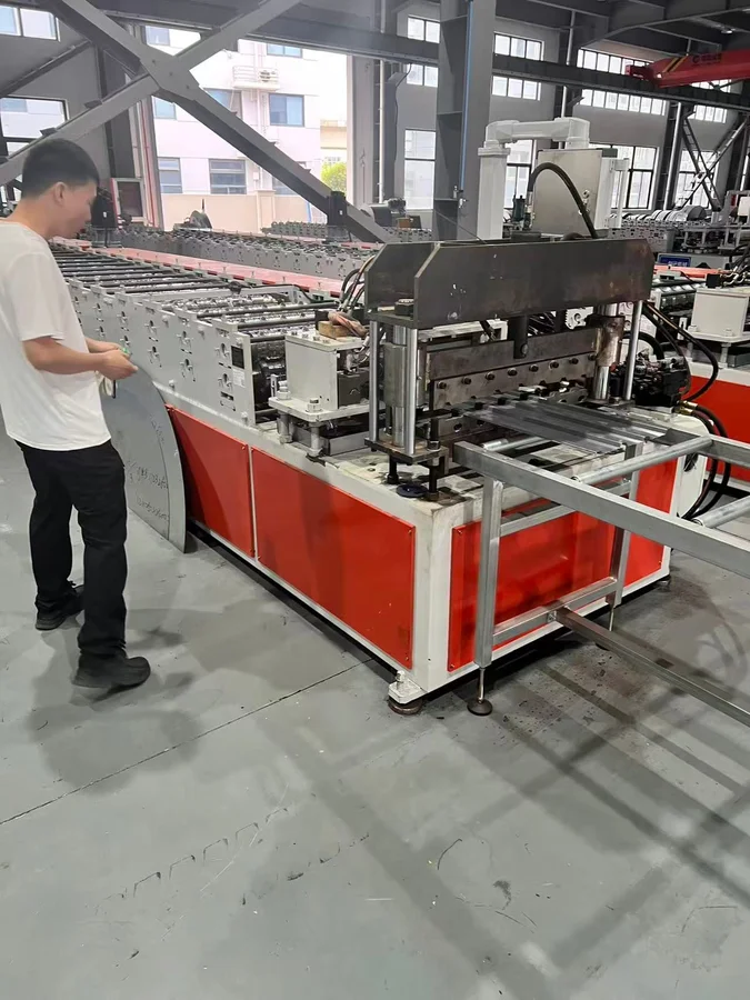 Automated roll forming and punching production line for metal garden sheds at YardAve factory