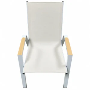 White Galvanized Steel Outdoor Dining Set with Textilene Chairs gallery image